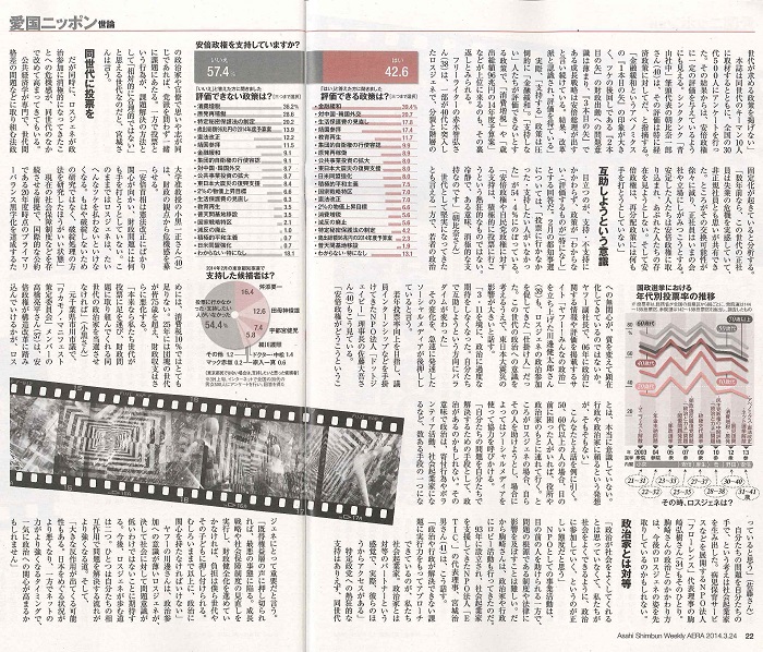 【雑誌】3/17(月)発売「AERA」 代表理事 駒崎『距離をとり始めたロスジェネ』に掲載